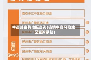 中高峰疫情地区查询(疫情中高风险地区查询系统)