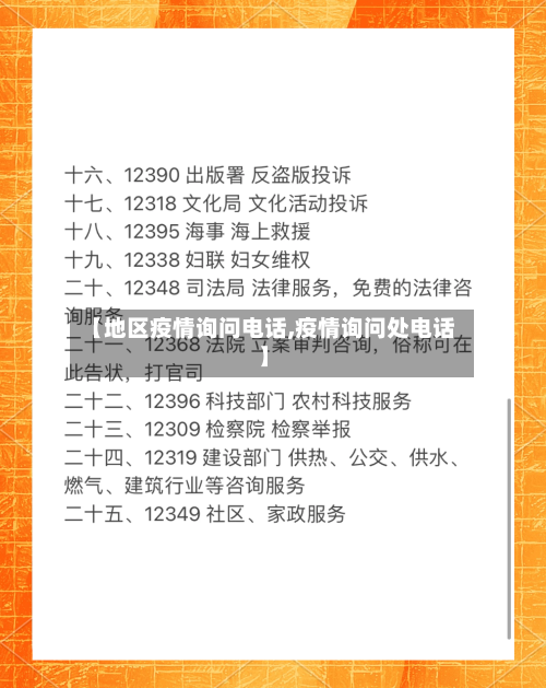 【地区疫情询问电话,疫情询问处电话】-第1张图片